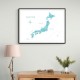 Aquamarine watercolor Japan map