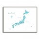 Aquamarine watercolor Japan map Aquamarine watercolor Japan map