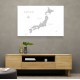 Gray watercorlor map of Japan