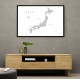 Gray watercorlor map of Japan