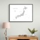 Gray watercorlor map of Japan