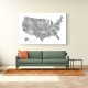 Gray watercolor map of the US