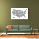 Gray watercolor map of the US