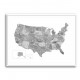 Gray watercolor map of the US