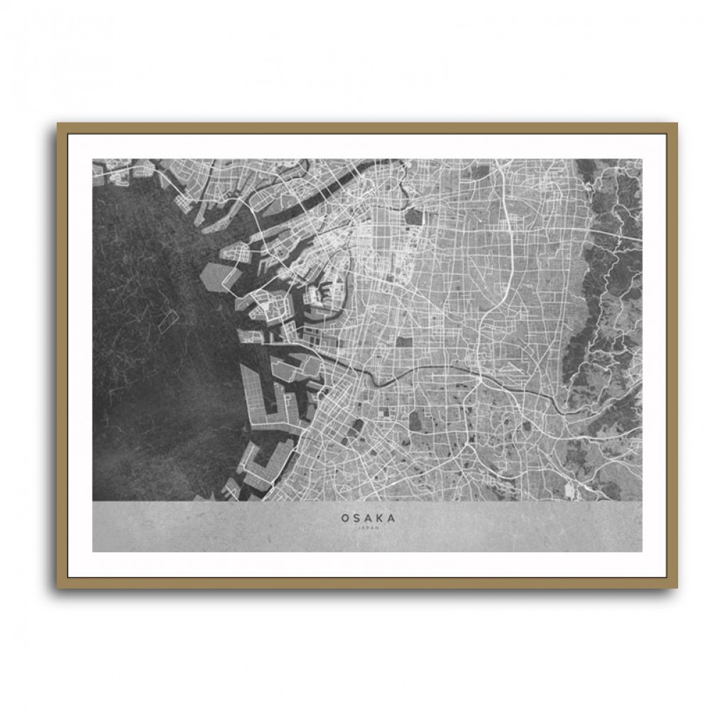 Gray map of Osaka