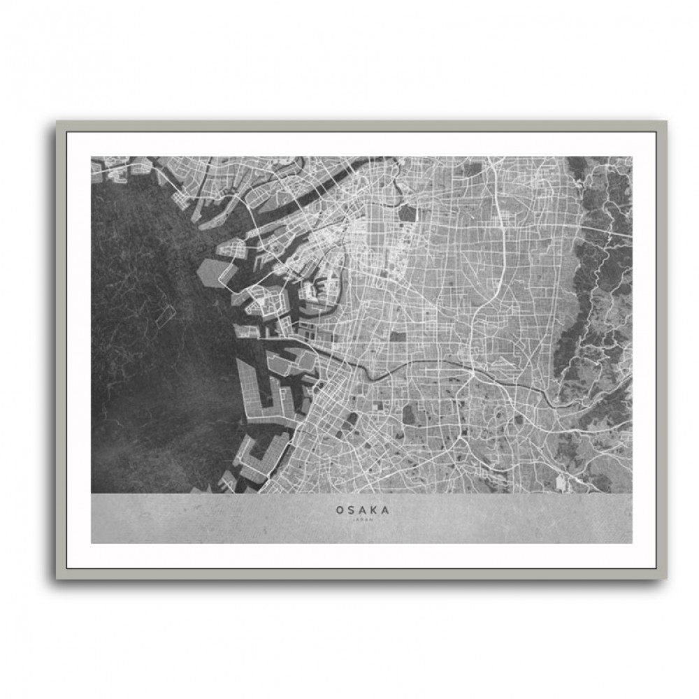 Gray map of Osaka