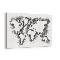 Gray Strokes World Map