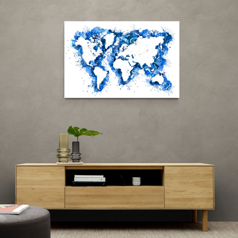 Blue Strokes World Map