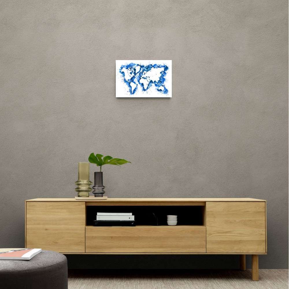 Blue Strokes World Map