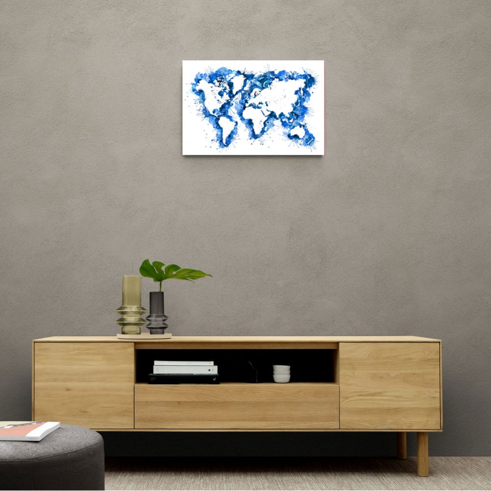 Blue Strokes World Map