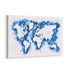Blue Strokes World Map