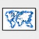 Blue Strokes World Map