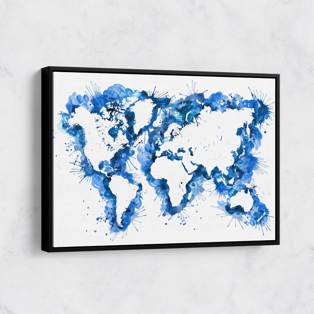 Blue Strokes World Map