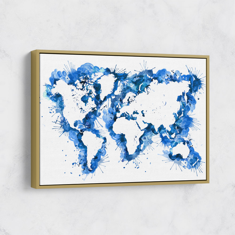 Blue Strokes World Map