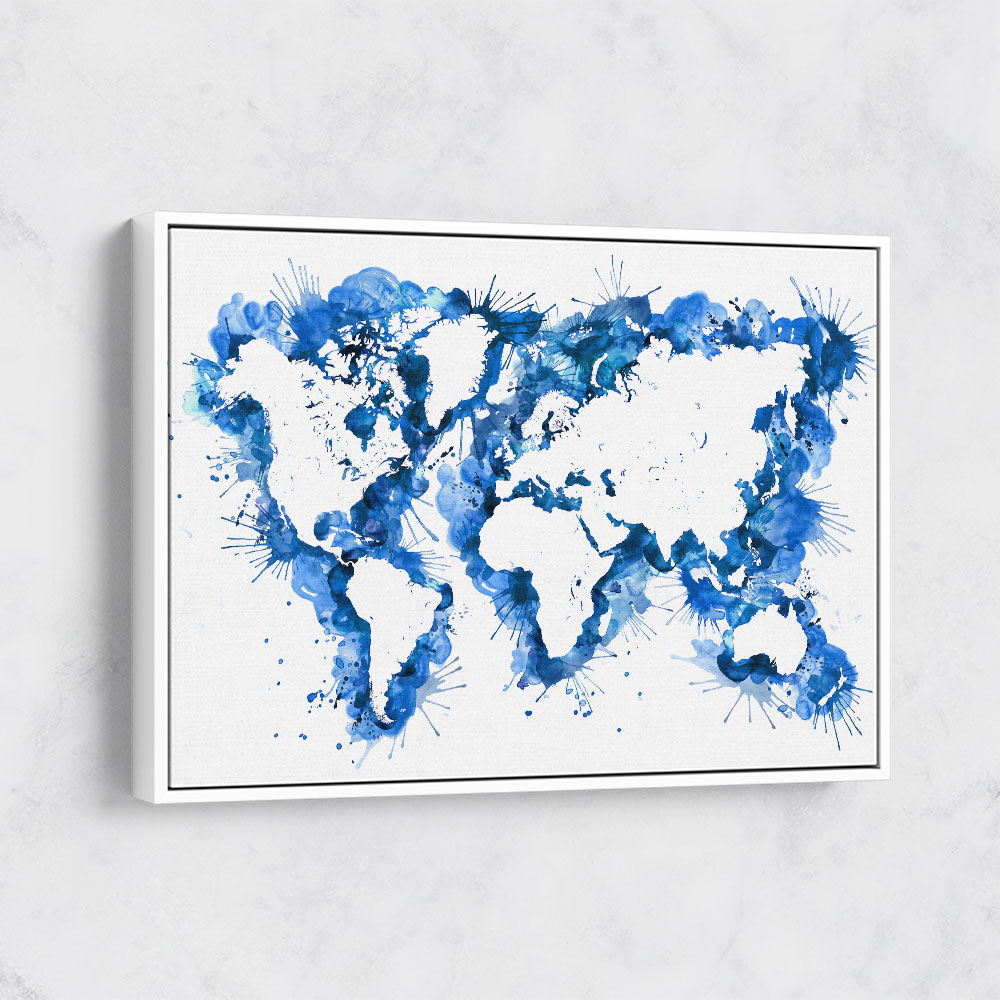 Blue Strokes World Map