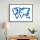 Blue Strokes World Map