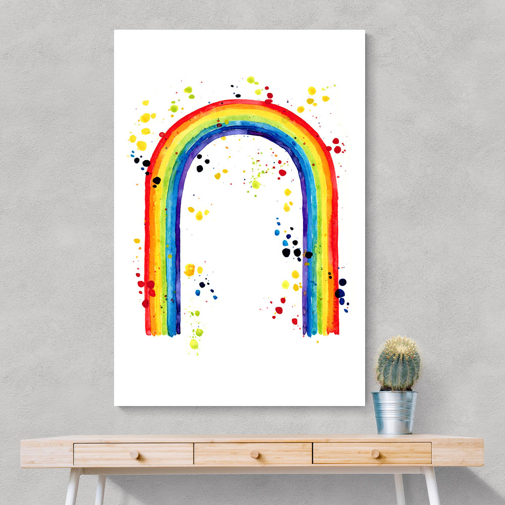 Rainbow watercolor with splatters Rainbow watercolor with splatters