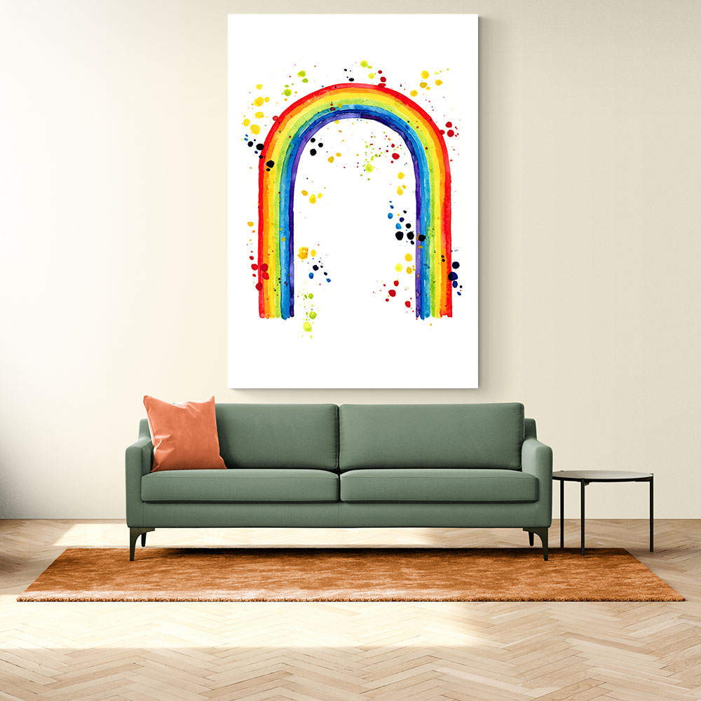 Rainbow watercolor with splatters Rainbow watercolor with splatters