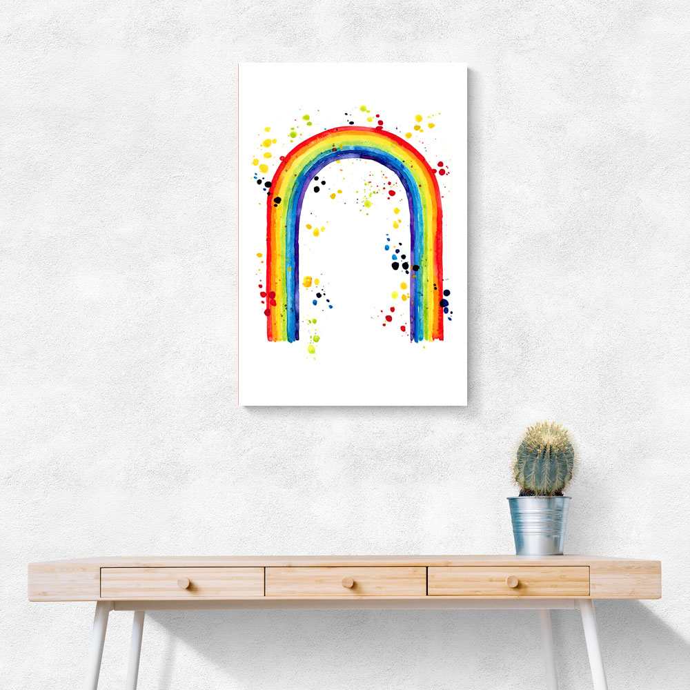 Rainbow watercolor with splatters Rainbow watercolor with splatters