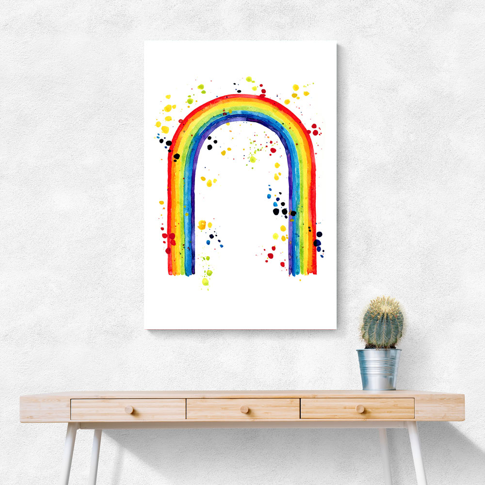 Rainbow watercolor with splatters Rainbow watercolor with splatters