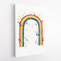 Rainbow watercolor with splatters