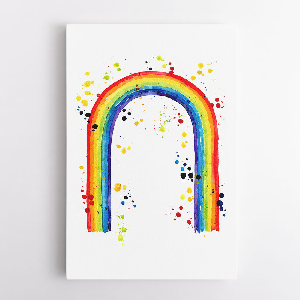 Rainbow watercolor with splatters Rainbow watercolor with splatters