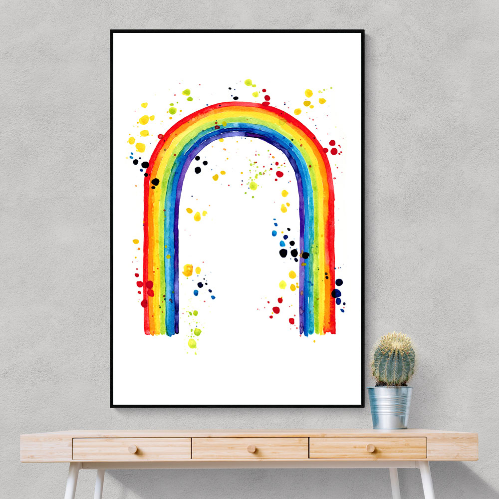 Rainbow watercolor with splatters Rainbow watercolor with splatters