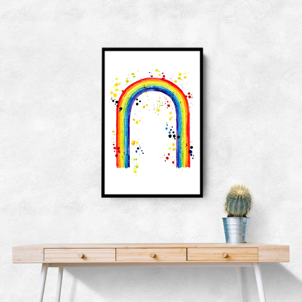 Rainbow watercolor with splatters Rainbow watercolor with splatters