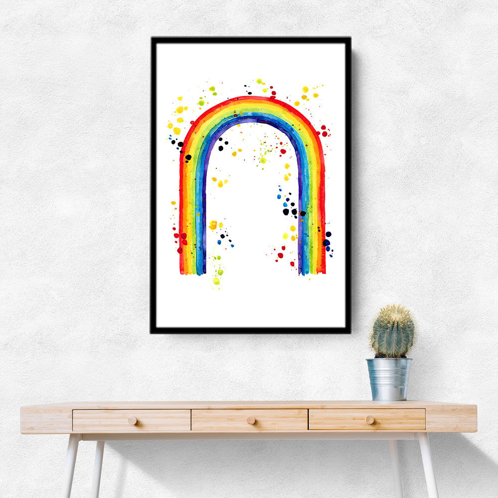 Rainbow watercolor with splatters Rainbow watercolor with splatters