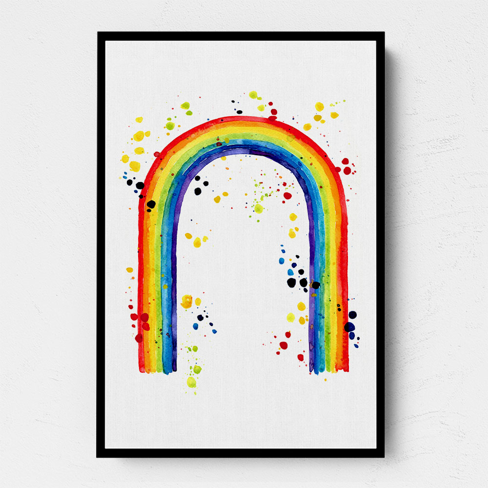Rainbow watercolor with splatters Rainbow watercolor with splatters