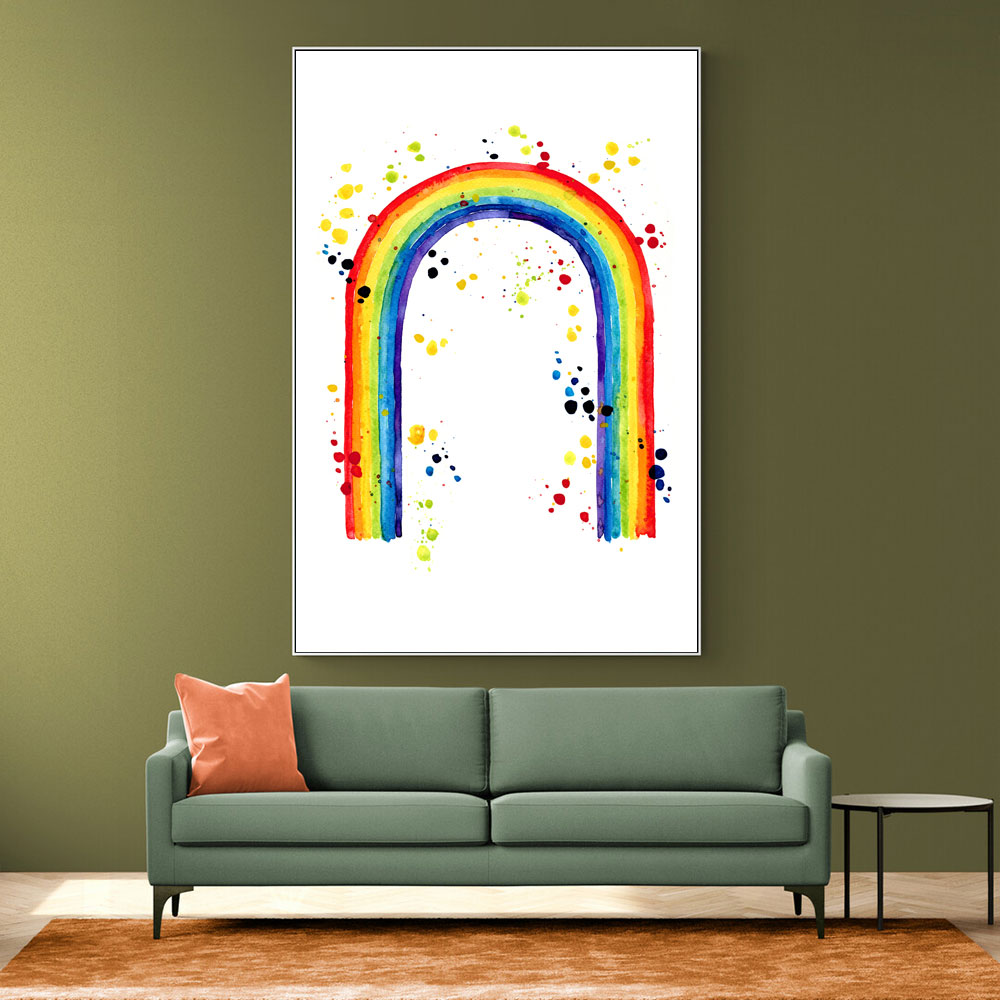 Rainbow watercolor with splatters Rainbow watercolor with splatters