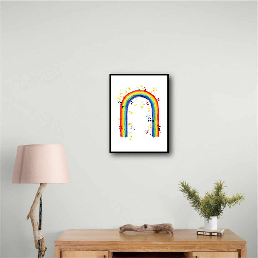 Rainbow watercolor with splatters Rainbow watercolor with splatters