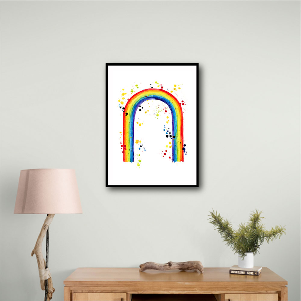 Rainbow watercolor with splatters Rainbow watercolor with splatters
