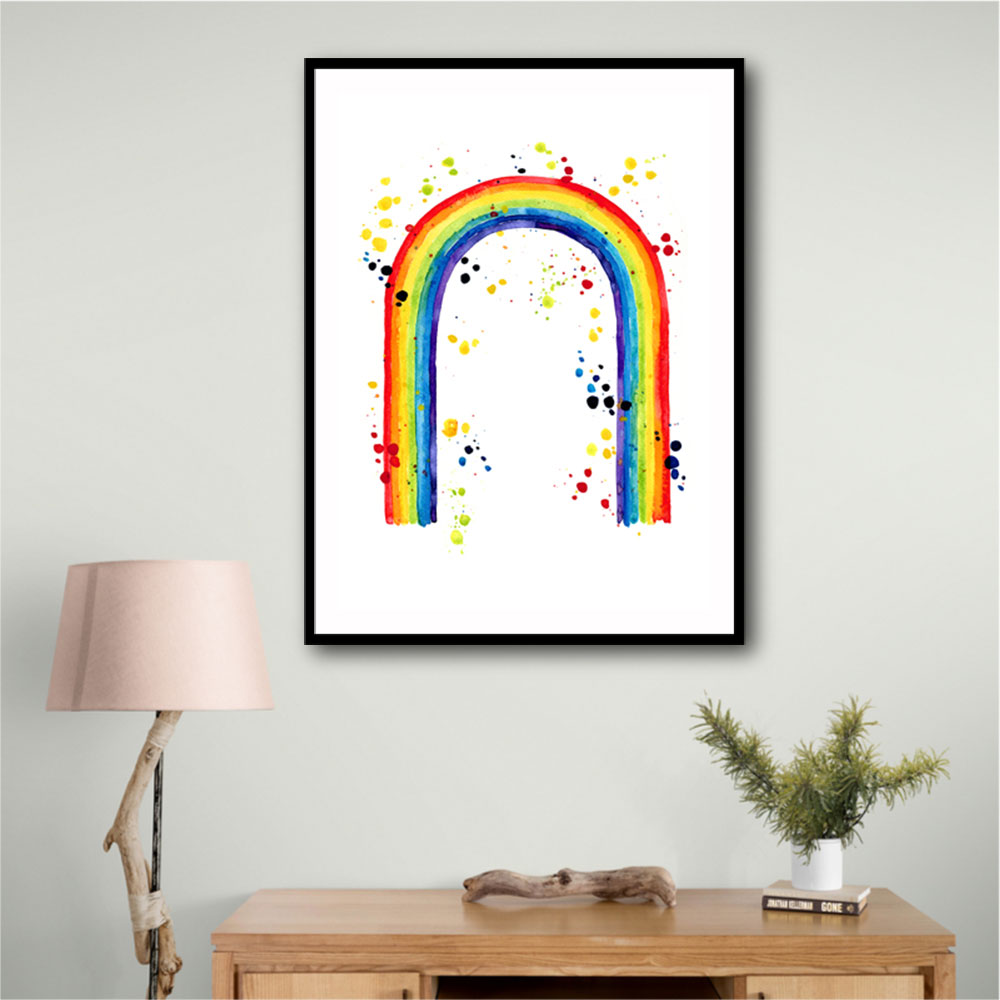 Rainbow watercolor with splatters Rainbow watercolor with splatters