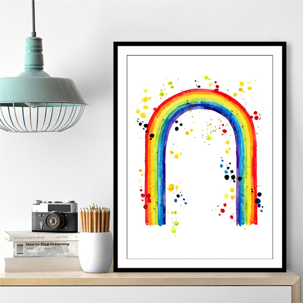 Rainbow watercolor with splatters Rainbow watercolor with splatters