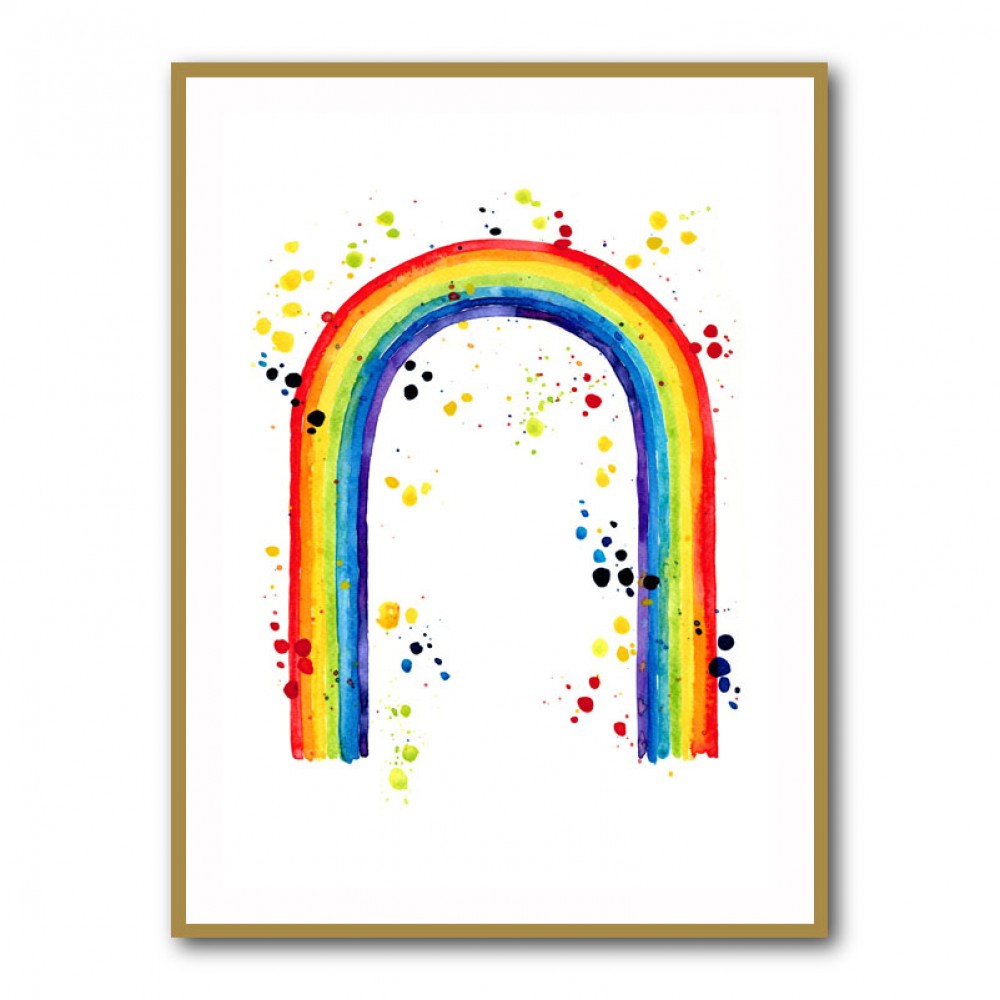 Rainbow watercolor with splatters Rainbow watercolor with splatters