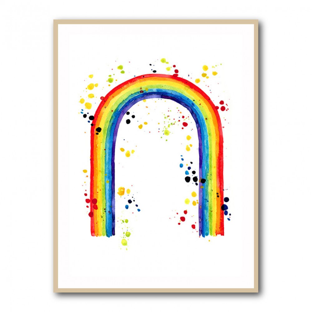Rainbow watercolor with splatters Rainbow watercolor with splatters