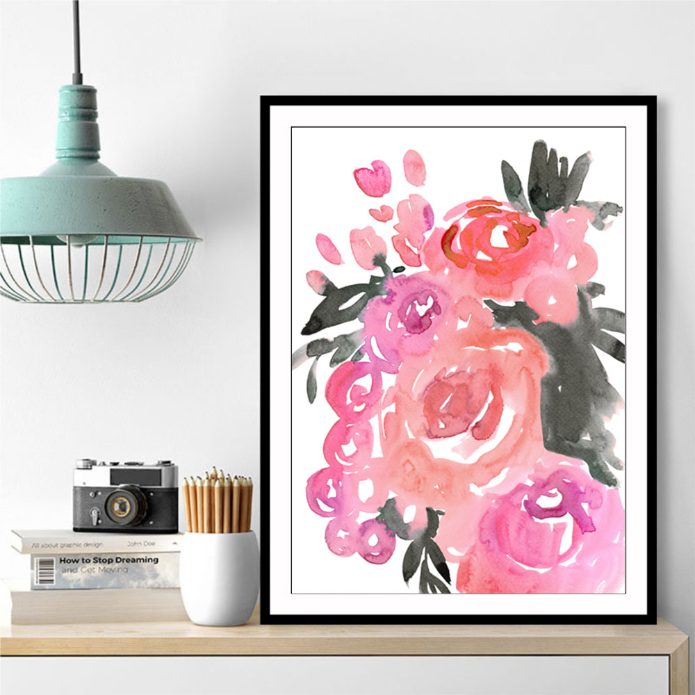 Maeko loose watercolor florals II Maeko loose watercolor florals II