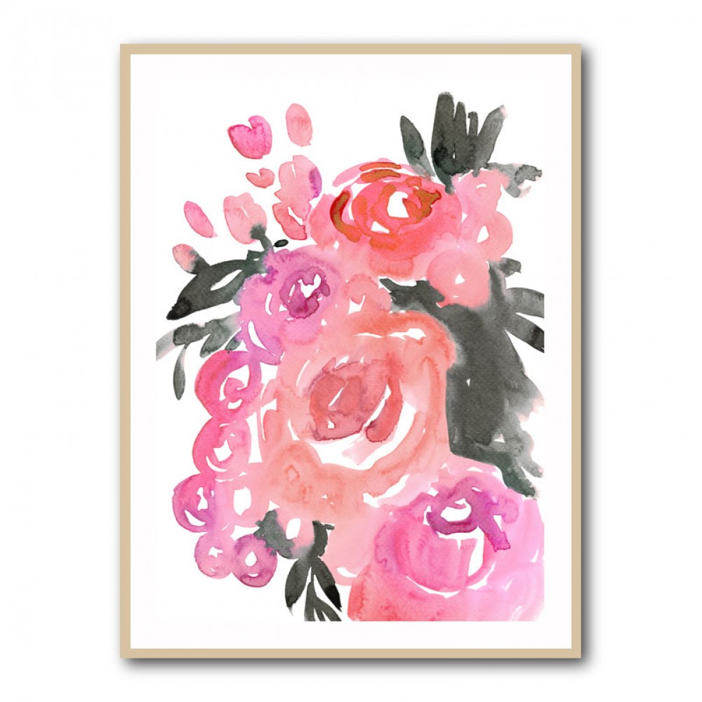 Maeko loose watercolor florals II Maeko loose watercolor florals II