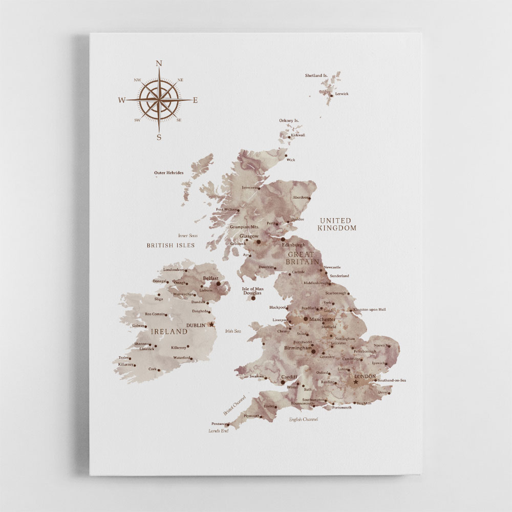 Taupe map of the United Kingdom