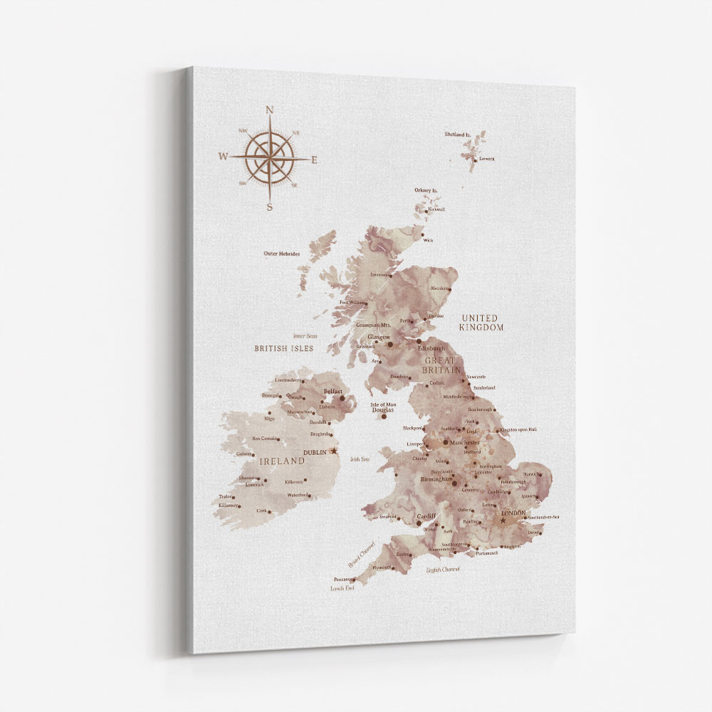 Taupe map of the United Kingdom