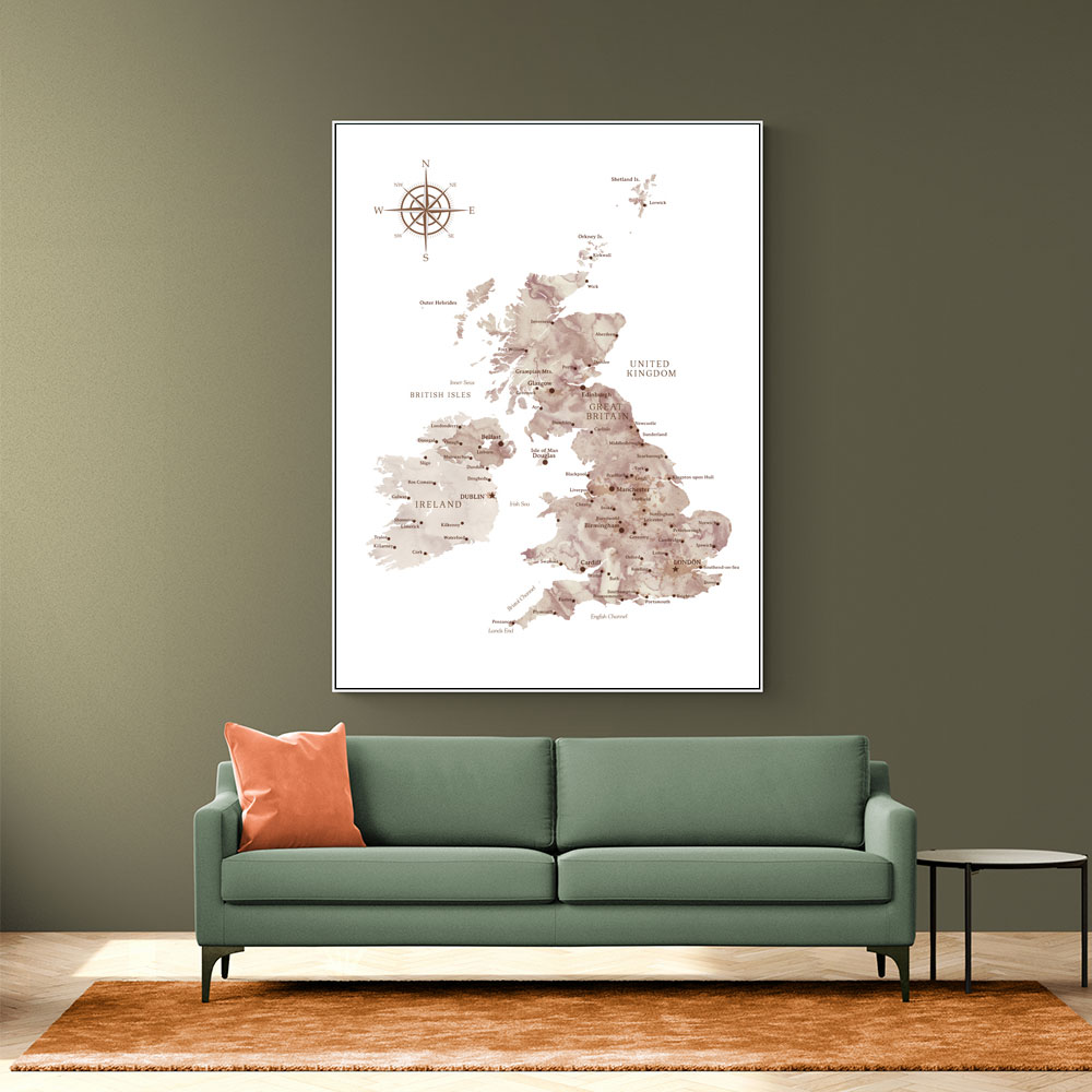 Taupe map of the United Kingdom