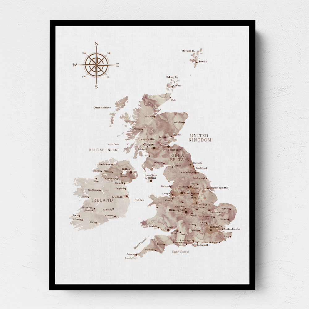 Taupe map of the United Kingdom