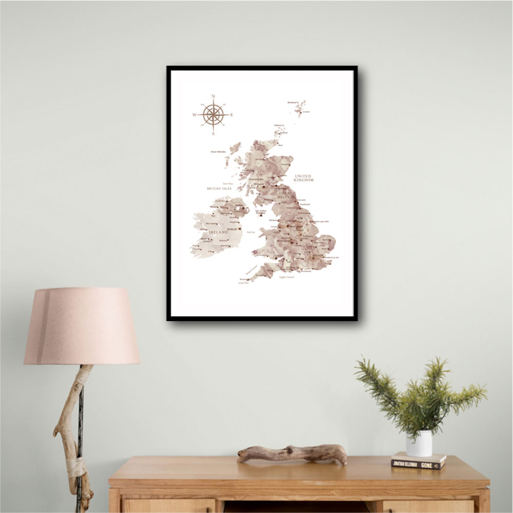 Taupe map of the United Kingdom