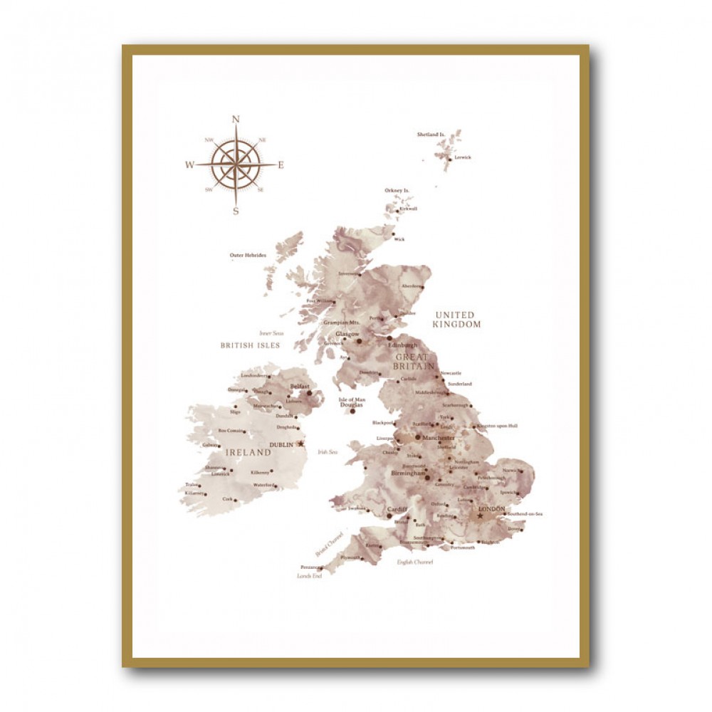 Taupe map of the United Kingdom