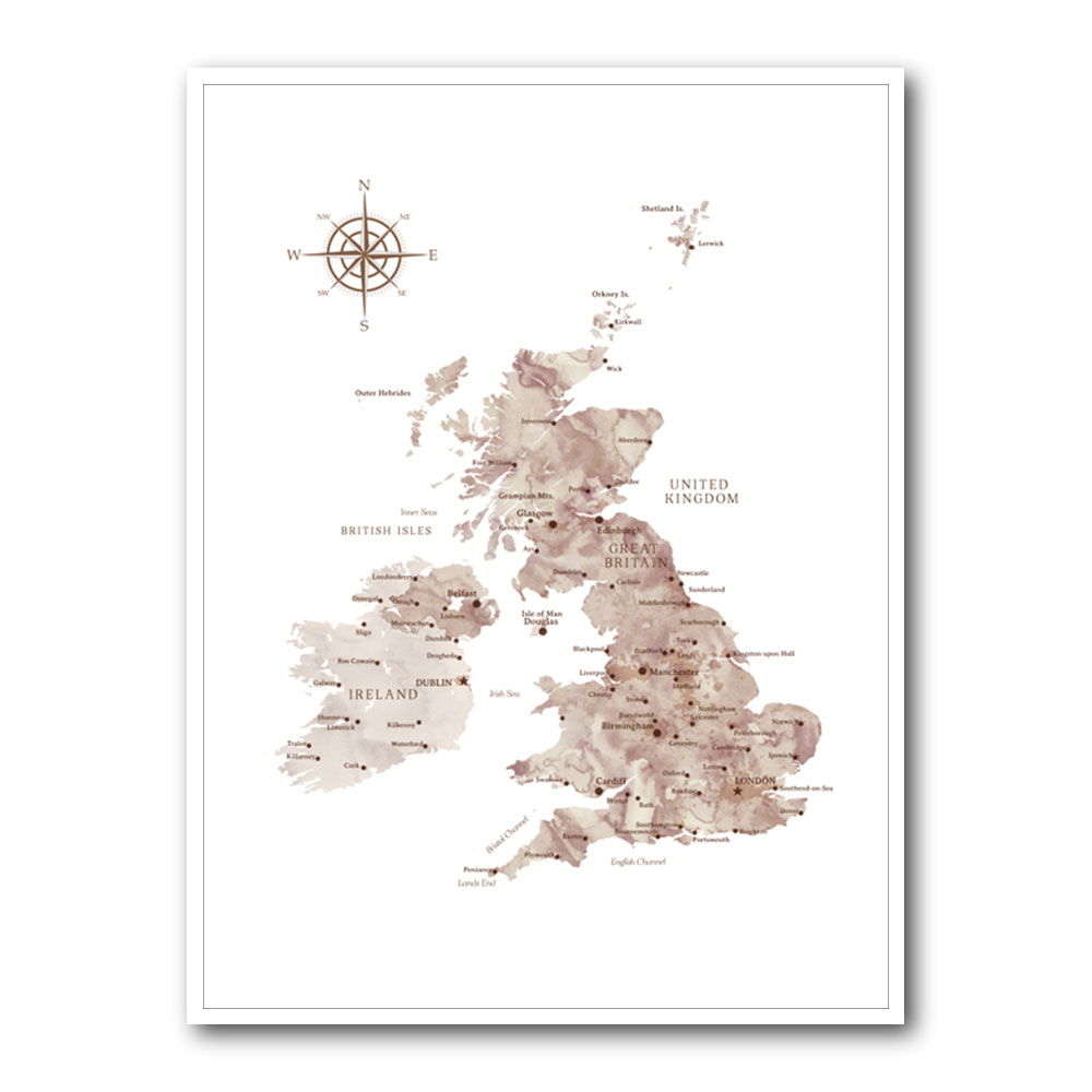 Taupe map of the United Kingdom