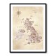 Sepia map of the United Kingdom