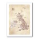 Sepia map of the United Kingdom