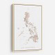 Taupe watercolor map of Philippines