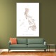 Taupe watercolor map of Philippines